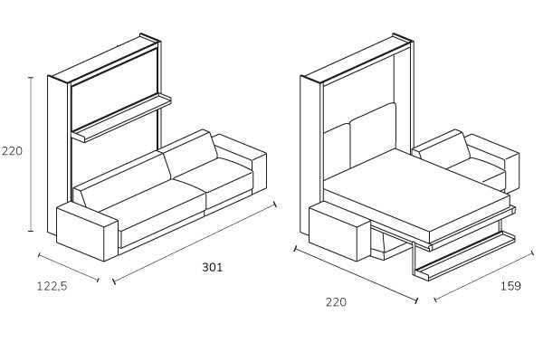 Opklapbed Oslo tech bank grote bank C BedHabits